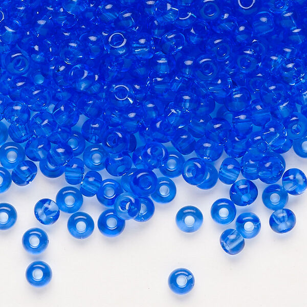 Seed bead, Preciosa Ornela Czech glass, pkg/50g, #6 rocaille, transparent light blue, (30050). image number 0