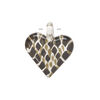 Drop, lampworked glass 1pkg1, opaque multicolored with gold-colored glitter, 19x17mm-22x20mm single-sided heart. image number 3