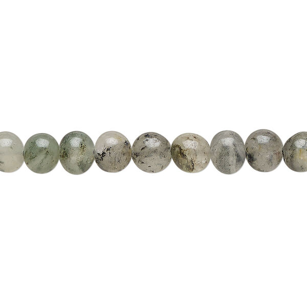 Black spotted quartz 1pkg1, hand-cut round bead natural 14 inch 4-6mm image number 0