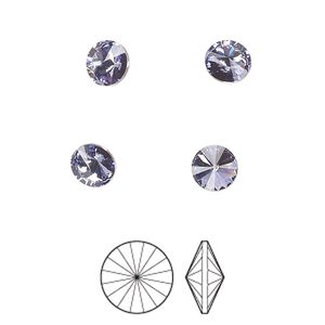 Chaton 12pk tanzanite foil back, Preciosa MAXIMA Czech crystal rhinestone 6.14-6.32mm rivoli SS29