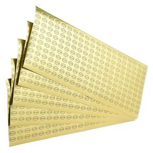 Adhesive label, paper, gold and black, 1/2 x 5/16 inch oval with "GOLD FILLED." Sold per pkg of 1,000.