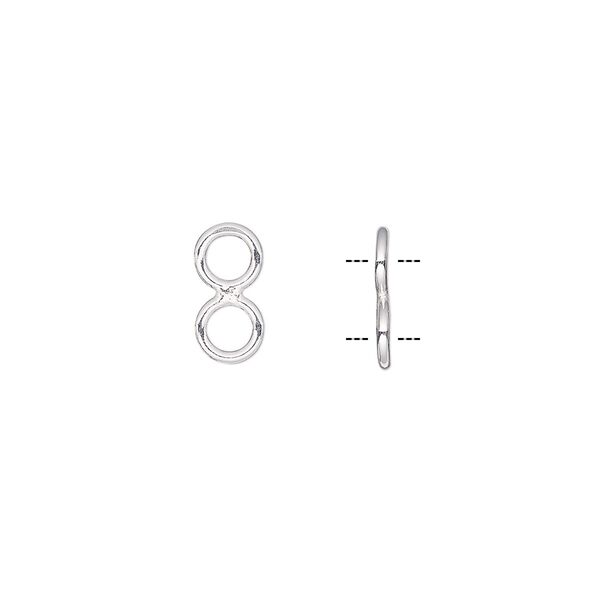 Link, sterling silver, 11x5mm figure 8. Sold per pkg of 4. image number 0