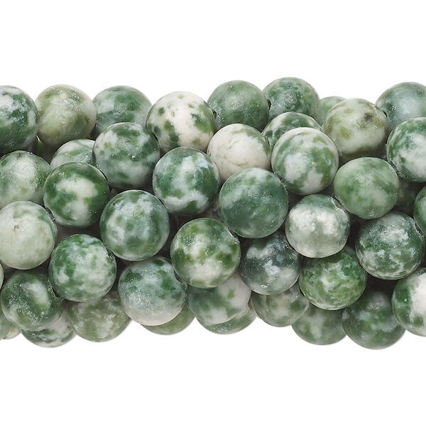 Bead, tree agate (natural), 6mm round, C grade, Mohs hardness 6-1/2 to 7. Sold per pkg of (10) 15-1/2" to 16" strands. image number 0
