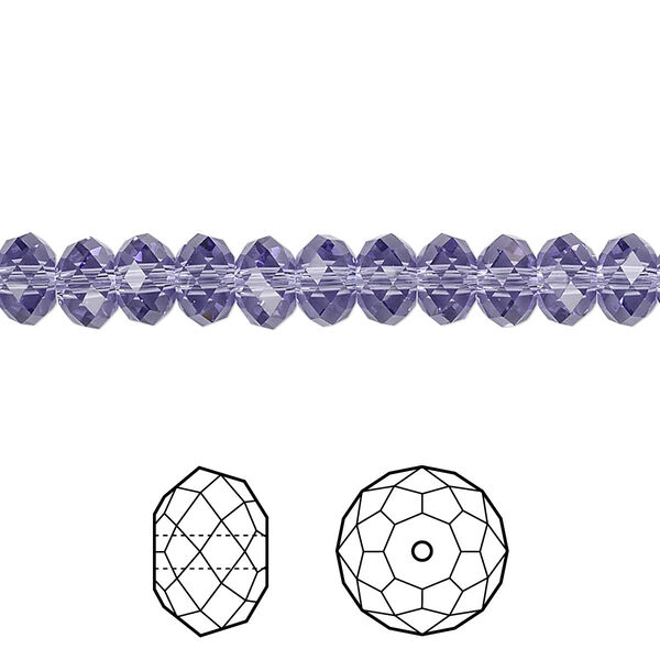 Bead 12pk tanzanite, Crystal Passions® 6x4mm rondelle 5040 image number 0