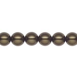 Pearl 25pk dark green, Preciosa Czech crystal 8mm round