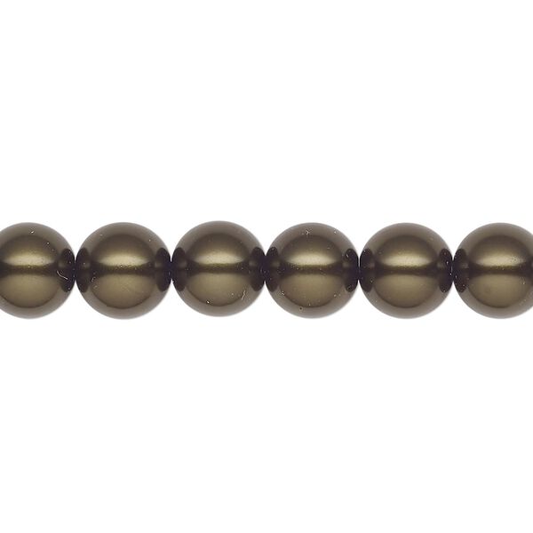 Pearl 25pk dark green, Preciosa Czech crystal 8mm round image number 0