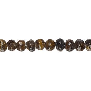 Brown tourmaline 1pkg1, hand-cut faceted pebble bead natural 14 inch small