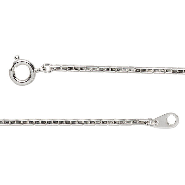 Chain, antique silver-finished steel, 1.8mm beading, 15 inches with springring clasp. Sold individually. image number 0