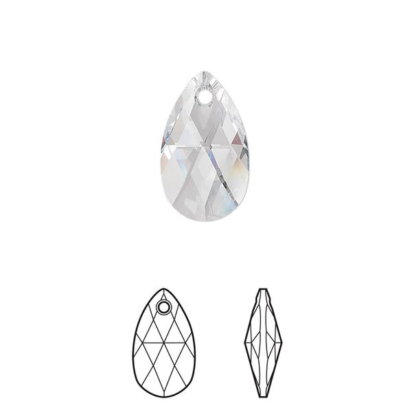 Drop 144pk crystal, Swarovski® 16x9mm pendant pear 6106 image number 0