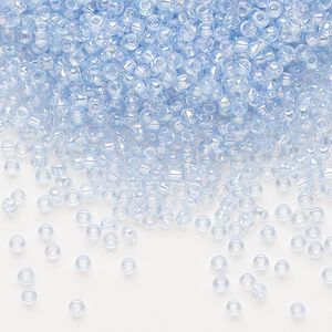 Seed bead, Dyna-Mites™, glass, pkg/1/2kg, #11 round, translucent rainbow light blue, (12R 11/0 RR).