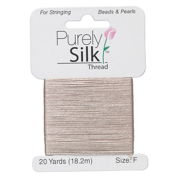 Thread, Purely Silk™, grey, size F. Sold per 20-yard card. image number 0