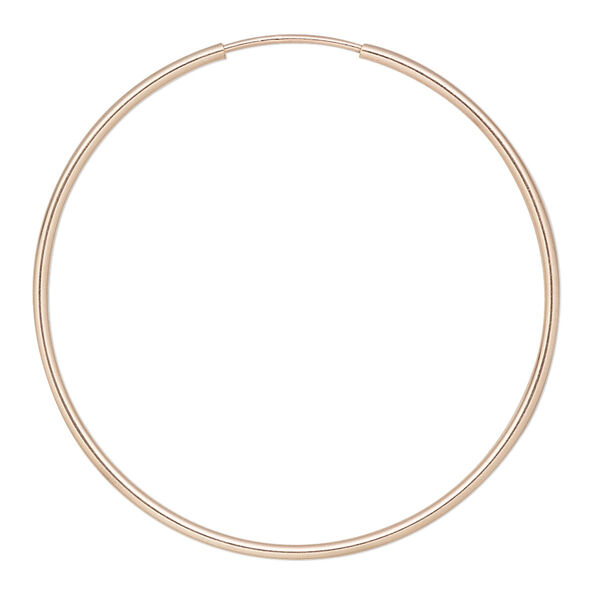Earring, 14Kt rose gold-filled, 38mm hoop with endless loop closure. Sold per pair. image number 0