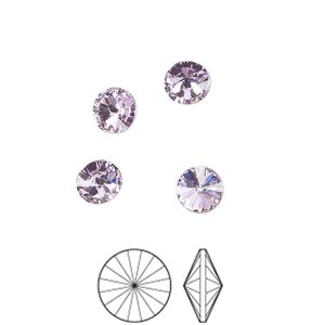 Chaton 12pk violet foil back, Preciosa MAXIMA Czech crystal rhinestone 6.14-6.32mm rivoli SS29
