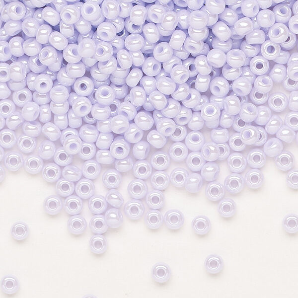 Seed bead, Preciosa Ornela Czech glass, pkg/500g, #8 rocaille, opaque luster lilac, (28420). image number 0