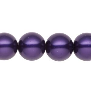 Pearl 1pk purple, Celestial Crystal® 14mm round 15.5-16 inch