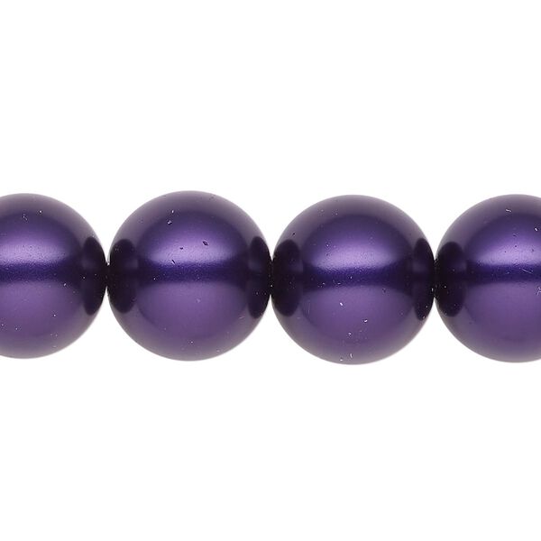 Pearl 1pk purple, Celestial Crystal® 14mm round 15.5-16 inch image number 0