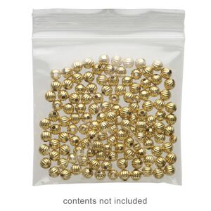 Bag, Tite-Lip™, anti-tarnish plastic, transparent clear, 3-inch top zip. Sold per pkg of 1,000.