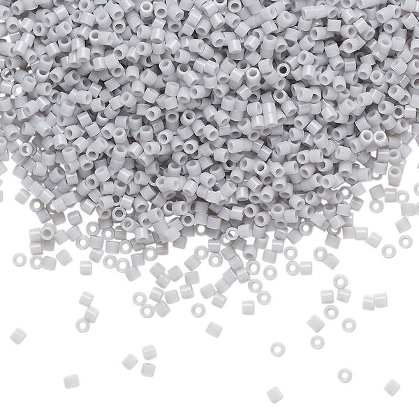 Seed bead, Delica®, glass, pkg/7.5g, #15 round, opaque ghost grey (DBS-1139). image number 0