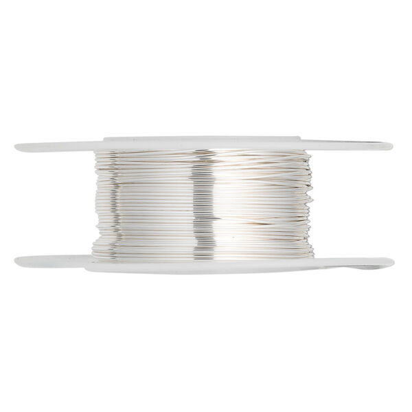 Wire, sterling silver-filled, dead-soft, round, 24 gauge. Sold per 100-foot spool. image number 0