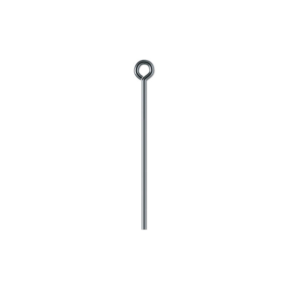 Eye pin, gunmetal-plated brass, 1 inch, 21 gauge. Sold per pkg of 100. image number 0