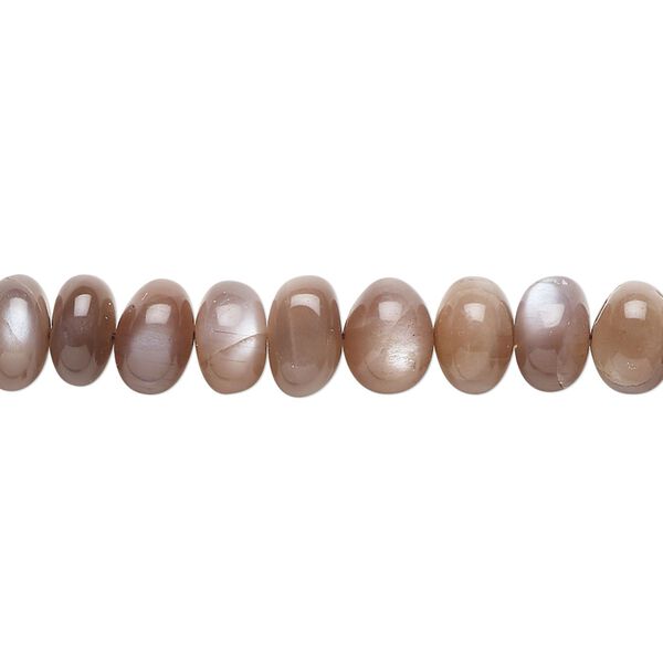 Coffee moonstone 1pkg1, hand-cut rondelle bead natural 8 inch 7x4mm-8x5mm image number 0