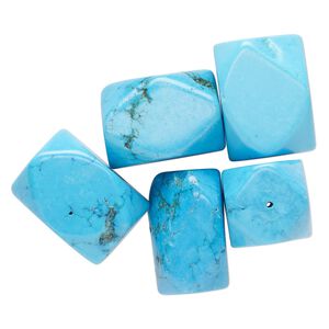 Magnesite 1pkg5, faceted rectangular nugget bead large