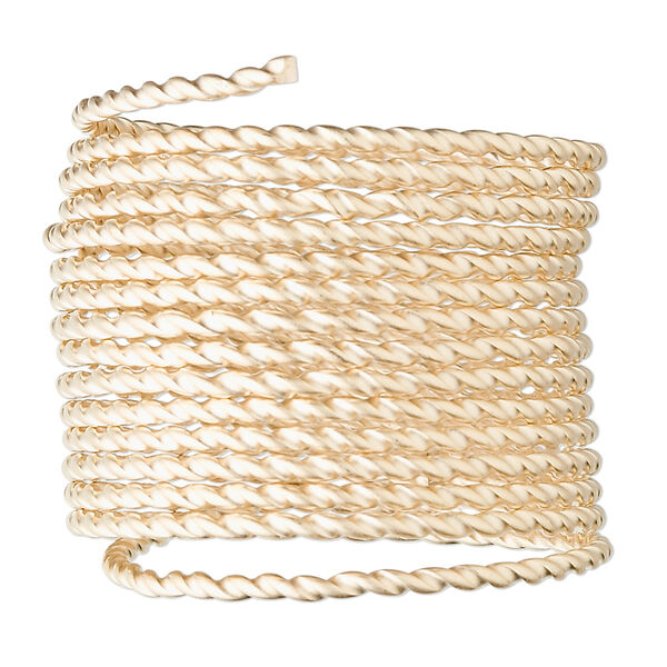 Wire, 12Kt gold-filled, full-hard, twisted square, 16 gauge. Sold per pkg of 5 feet. image number 0