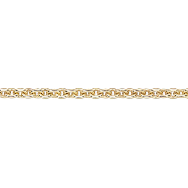 Chain, gold-finished brass, 3mm cable. Sold per 50-foot spool. image number 0