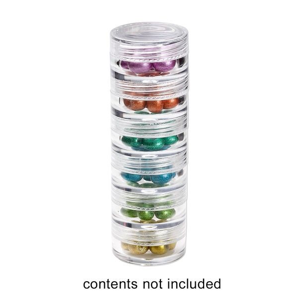 Organizer jar, Space Saver, plastic, clear, 1-3/16 x 5/8 inch round. Sold per 6-piece set. image number 0
