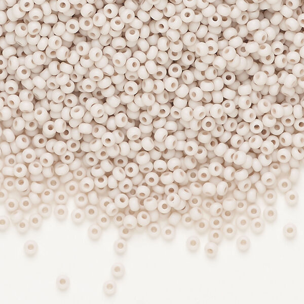 Seed bead, Preciosa Ornela Czech glass, 1pkg50g, 2.0-2.2mm rocaille, opaque matte terra dyed rose powder chalkwhite (06472) image number 0
