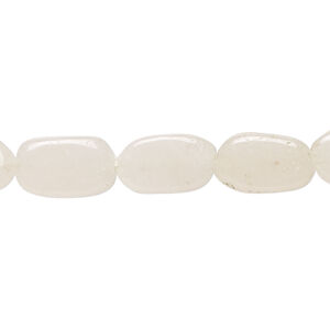 Snow quartz 1pkg1, hand-cut flat oval bead natural, 12 inch 13x7mm-17x11mm