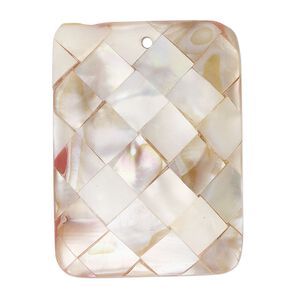 Focal, black lip shell (assembled), 37x27mm-40x30mm double-sided rectangle. Sold individually.