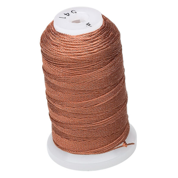 Thread, Purely Silk™, 3-ply, brown, size F. Sold per 140-yard spool. image number 0