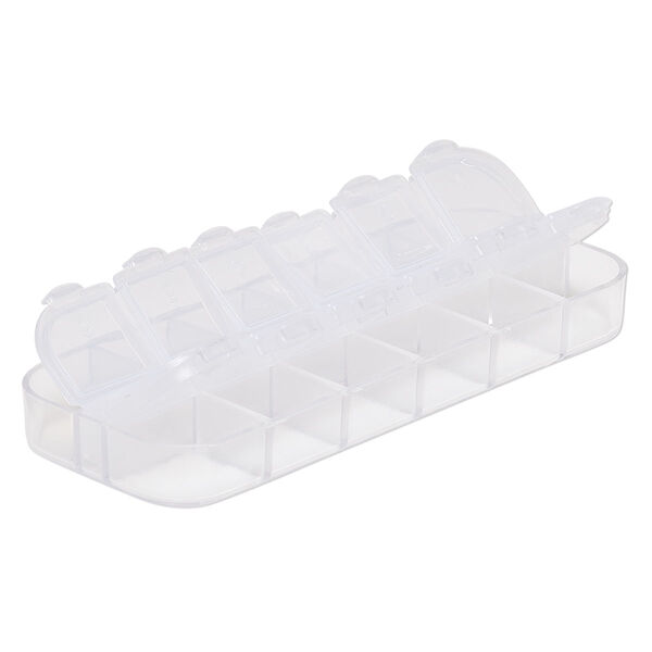 Organizer, acrylic, clear, 5 x 1-3/4 x 1/2 inch rectangle with 12 compartments. Sold per pkg of 2. image number 1