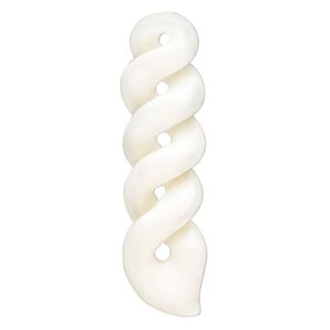 Bone 1pkg1, undrilled hand-carved infinity focal white 56x15mm