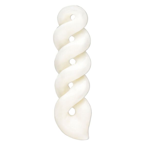 Bone 1pkg1, undrilled hand-carved infinity focal white 56x15mm image number 0