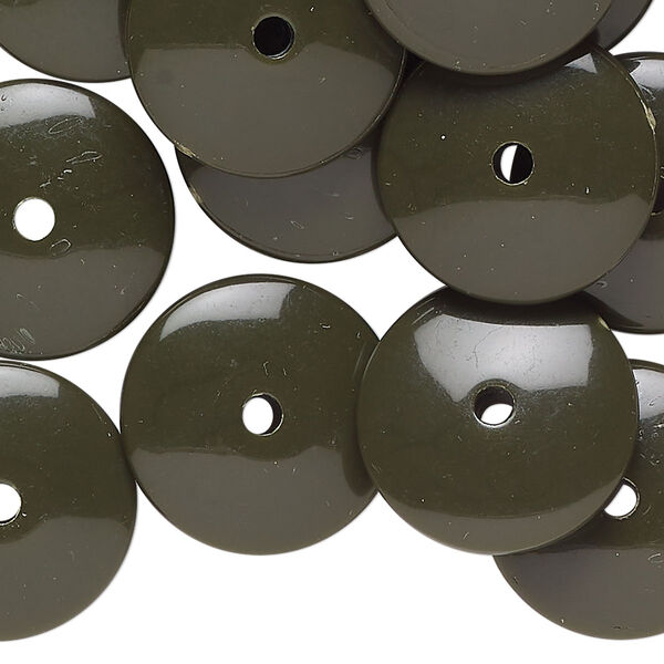 Bead, acrylic, pkg/2 ounces, dark taupe, 18x5mm-20x7mm rondelle. image number 0