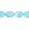Mother-of-pearl shell 1pkg1, flat oval bead 15 inch dark sky blue 14x10mm image number 0