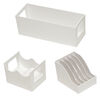 Organizer, Tool & Spool Bin™, Bead Storage Solutions™, plastic, clear and opaque off-white, 13-3/4 x 10-1/2 x 5 inches with removable caddies. Sold per 5-piece set. image number 2