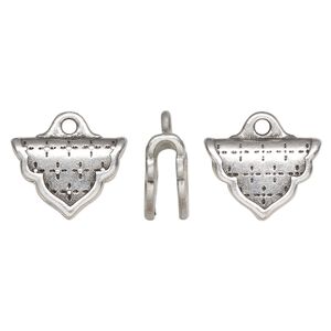 Crimp end, TierraCast®, antique silver-plated pewter (tin-based alloy), 18x5x13mm Marrakesh, 3.7mm inside diameter. Sold per pkg of 10.