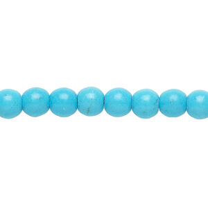 Magnesite 1pkg1, round bead 15.5-16 inch 6mm