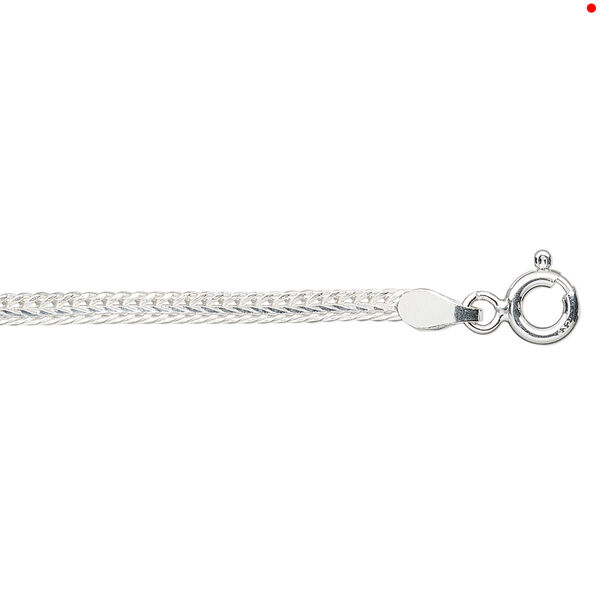 Chain, sterling silver, 2.3mm hammered foxtail, 24 inches. Sold individually. image number 0