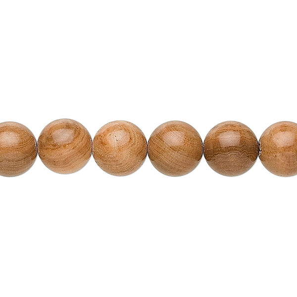 Bead, tigerskin "jasper" (limestone) (natural), 10mm round, B grade, Mohs hardness 4 to 5. Sold per 15-1/2" to 16" strand. image number 0