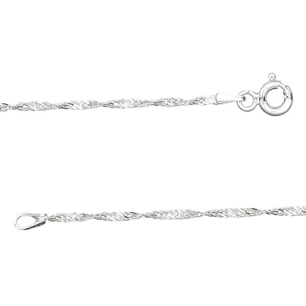 Chain, sterling silver, 1.5mm Singapore, 24 inches. Sold individually. image number 0
