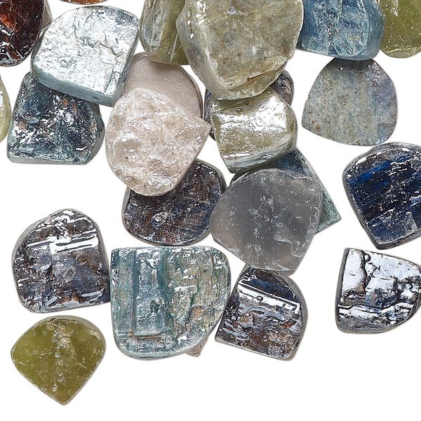 Multi-gemstone 1pkg1, hand-cut top-drilled puffed teardrop bead 2 oz mix 10-15mm image number 0