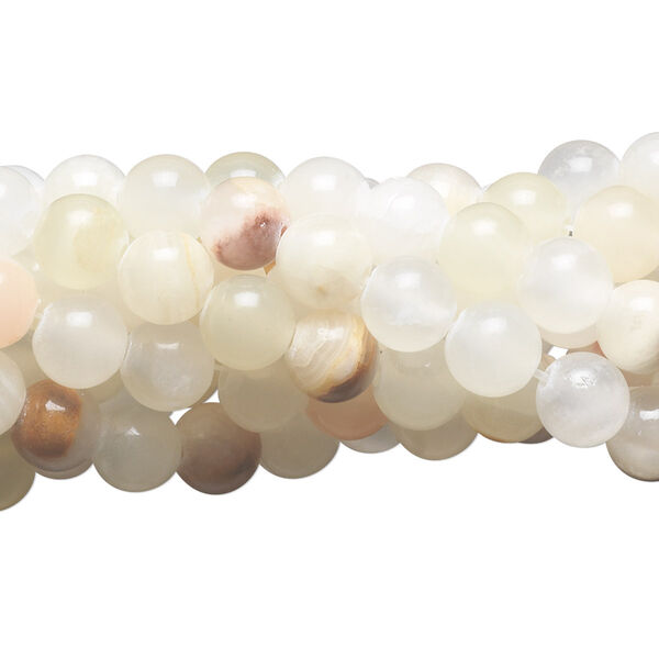 Bead, Italian "onyx" (onyx marble) (coated), 6mm round, C grade, Mohs hardness 3. Sold per pkg of (10) 15-1/2" to 16" strands. image number 0