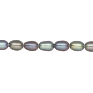 Freshwater pearl 1pkg1 rice, 14 inch peacock 5mm cultured
