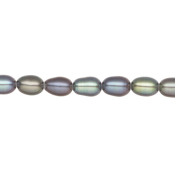 Freshwater pearl 1pkg1 rice, 14 inch peacock 5mm cultured image number 0