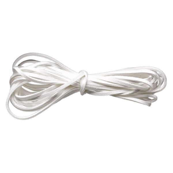 Cord, faux suede lace, white, 3mm. Sold per pkg of 5 yards. image number 0