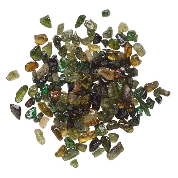 Inlay chip, green tourmaline (natural), mini undrilled chip, Mohs hardness 7 to 7-1/2. Sold per 10-gram pkg. image number 0